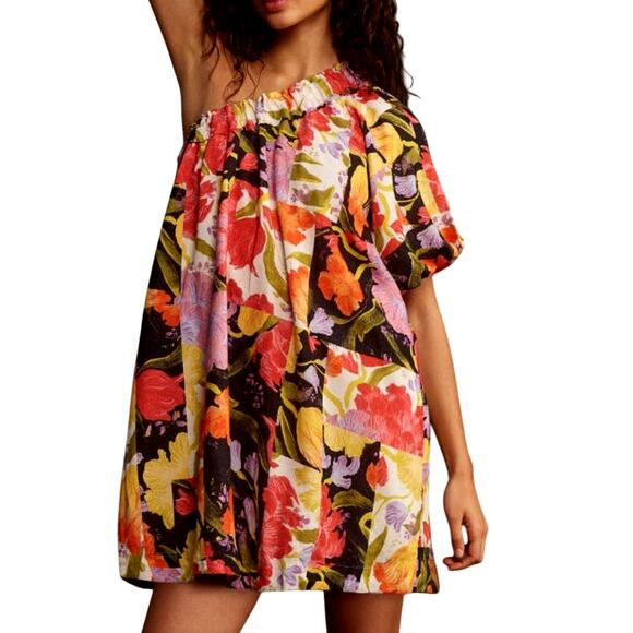 Anthropologie Dresses & Skirts - Yukiko Noritake for ANTHROPOLOGIE one shoulder mini shift dress XS